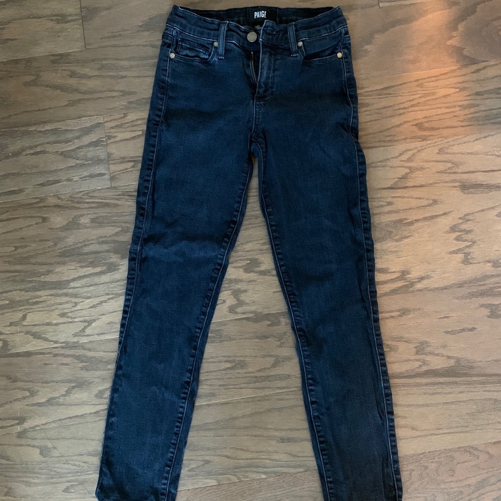 PAIGE verdugo crop dark blue jeans 27
